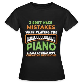 Piano Piano Électrique Piano Piano Debout Piano - T-shirt Femme - noir - Devant - AI Model Female 172 dark (172cm)