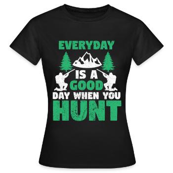 Chasse Chasse Chasseur Fusil Tir Chasse Chasse - T-shirt Femme - noir - Devant - AI Model Female 172 dark (172cm)