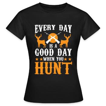 Chasse Chasse Chasseur Fusil Tir Chasse Chasse - T-shirt Femme - noir - Devant - AI Model Female 172 dark (172cm)
