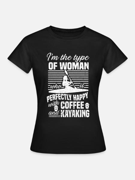 Kajak Boot Kanu Paddelboot Doppelpaddel - Frauen T-Shirt - Schwarz