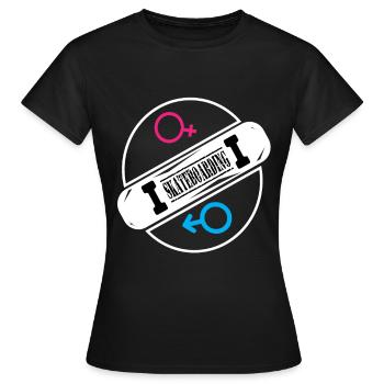 Skateboard Skateboard Skate Skater Skateboard - T-shirt Femme - noir - Devant - AI Model Female 172 dark (172cm)