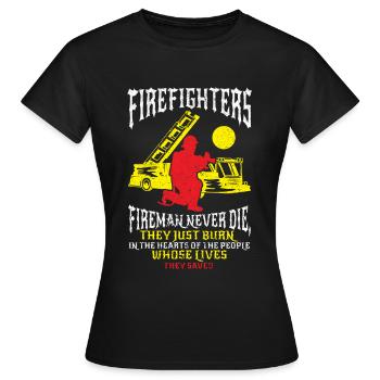 Pompiers Feuwerwehrmann Éteindre l’incendie - T-shirt Femme - noir - Devant - AI Model Female 172 dark (172cm)
