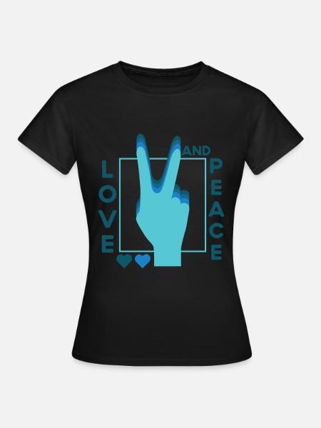Love Peace Frieden Harmonie - Frauen T-Shirt - Schwarz