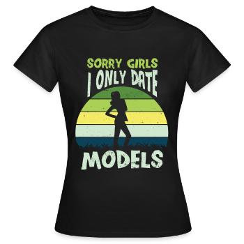 Model Only dates Models Model Dimensions - Women's T-Shirt - black - Front - AI Model Female 172 dark (172cm)