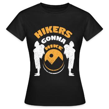 Wandern Wanderung Berg Spazieren Wanderschuhe - Frauen T-Shirt - Schwarz - Vorne - AI Model Female 172 dark (172cm)
