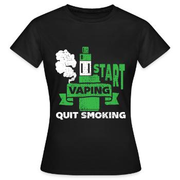 E-Cigarette E-Shisha Vapor Liquide - T-shirt Femme - noir - Devant - AI Model Female 172 dark (172cm)