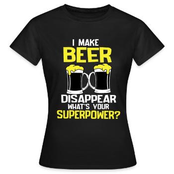 Bière Bière Bière Boire de la bière Alcohol Party - T-shirt Femme - noir - Devant - AI Model Female 172 dark (172cm)