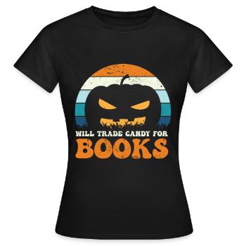 Halloween Kürbis Grusel - Frauen T-Shirt - Schwarz - Vorne - AI Model Female 172 dark (172cm)