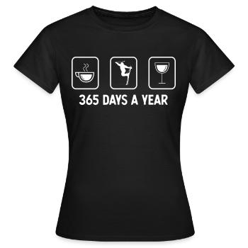 365 jours par an - Vin - Ski - - T-shirt Femme - noir - Devant - AI Model Female 172 dark (172cm)