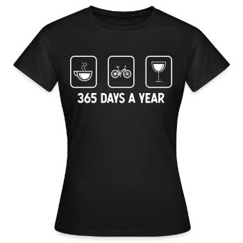 365 jours par an - Vin - Cyclisme - - T-shirt Femme - noir - Devant - AI Model Female 172 dark (172cm)