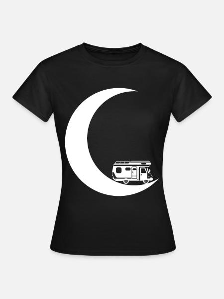 Mondsichel - Camping Van - - Frauen T-Shirt - Schwarz