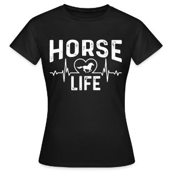 Horse life - Women's T-Shirt - black - Front - AI Model Female 172 dark (172cm)