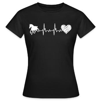 Heart Heartbeat Horse - Women's T-Shirt - black - Front - AI Model Female 172 dark (172cm)