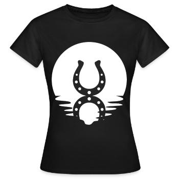 Cercle et réflexion - Fer à cheval - Cheval - T-shirt Femme - noir - Devant - AI Model Female 172 dark (172cm)