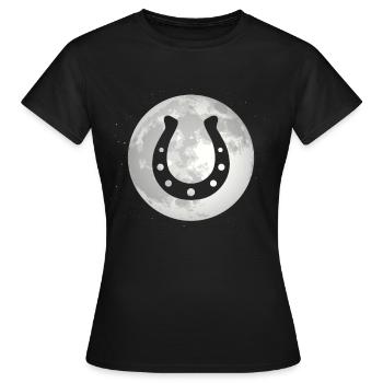 Full Moon - Horse - Horseshoe - - Women's T-Shirt - black - Front - AI Model Female 172 dark (172cm)