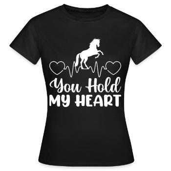 You held my heart - - Women's T-Shirt - black - Front - AI Model Female 172 dark (172cm)