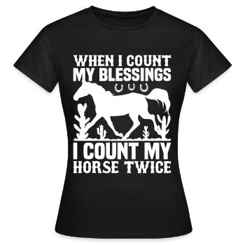 When I Count My Blessings, I Count My Pen - Women's T-Shirt - black - Front - AI Model Female 172 dark (172cm)