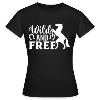 Sauvage et libre - (2) - T-shirt Femme - noir - Devant - AI Model Female 172 dark (172cm)
