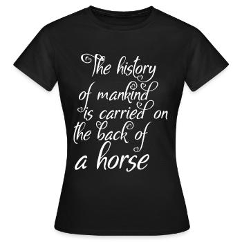 L’histoire de Manking sera sur le dos d’un - T-shirt Femme - noir - Devant - AI Model Female 172 dark (172cm)
