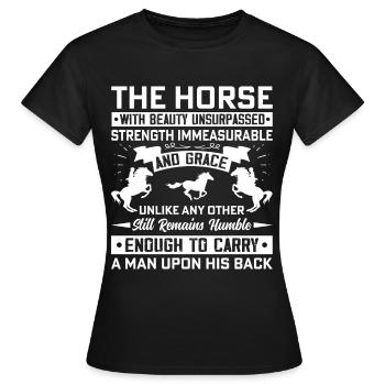 Le cheval à la beauté et à l’inégalabilité - T-shirt Femme - noir - Devant - AI Model Female 172 dark (172cm)