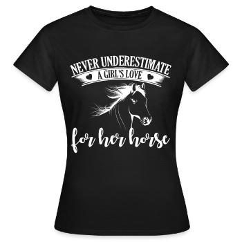 Ne sous-estimez jamais l’amour d’une fille pour i - T-shirt Femme - noir - Devant - AI Model Female 172 dark (172cm)