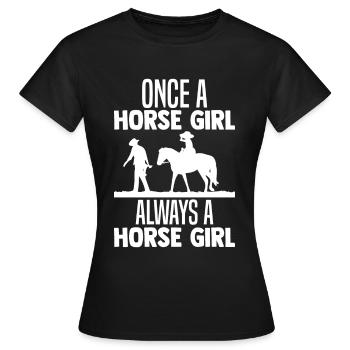 Une fois une fille de cheval, toujours une fille de cheval - T-shirt Femme - noir - Devant - AI Model Female 172 dark (172cm)