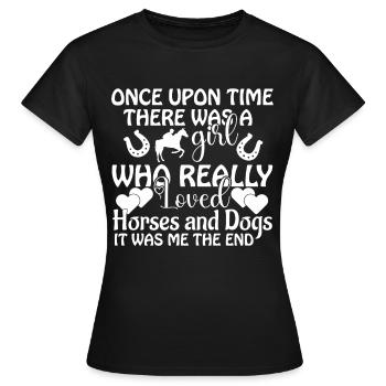 Il était une fois une fille qui aimait vraiment - T-shirt Femme - noir - Devant - AI Model Female 172 dark (172cm)
