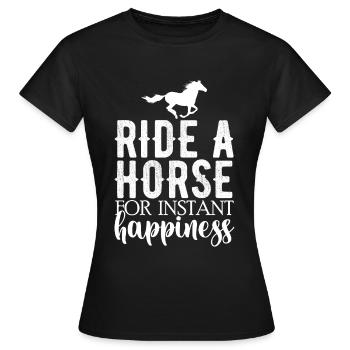 Montez à cheval pour un bonheur instantané - - T-shirt Femme - noir - Devant - AI Model Female 172 dark (172cm)