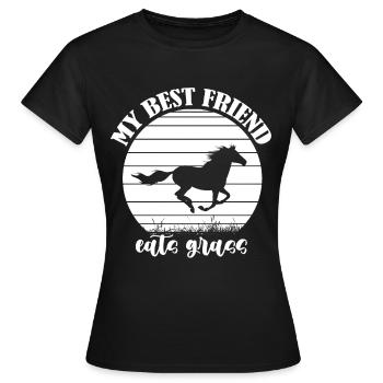 Mon meilleur ami mange de l’herbe - - T-shirt Femme - noir - Devant - AI Model Female 172 dark (172cm)