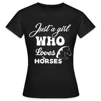 Juste une fille qui aime les chevaux 14 - - T-shirt Femme - noir - Devant - AI Model Female 172 dark (172cm)