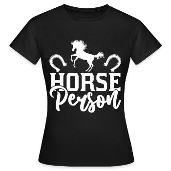 Horse Person - - Women's T-Shirt - black - Front - AI Model Female 172 dark (172cm)
