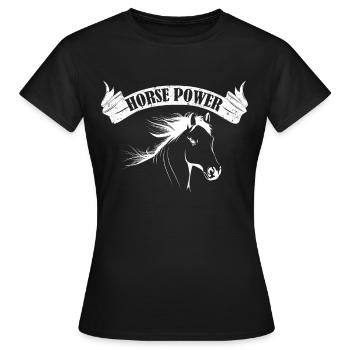 Horsepower- - Women's T-Shirt - black - Front - AI Model Female 172 dark (172cm)