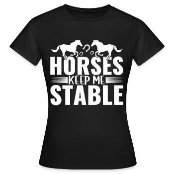 Roses Keep Me Stable - - Women's T-Shirt - black - Front - AI Model Female 172 dark (172cm)