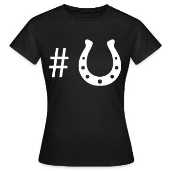 Hashtag - Fer à cheval - - T-shirt Femme - noir - Devant - AI Model Female 172 dark (172cm)
