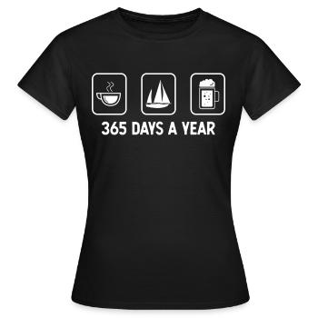365 jours par an - bière - voile - - T-shirt Femme - noir - Devant - AI Model Female 172 dark (172cm)