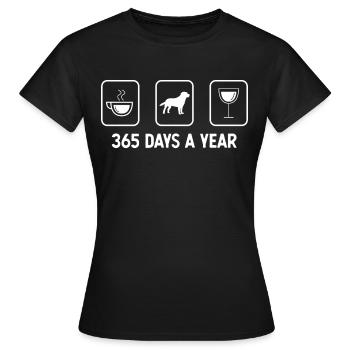 365 jours par an - Vin - Chien - - T-shirt Femme - noir - Devant - AI Model Female 172 dark (172cm)