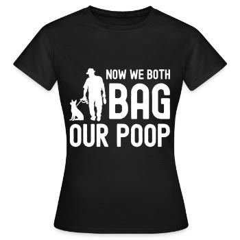 Maintenant, nous emballons tous les deux nos excréments - T-shirt Femme - noir - Devant - AI Model Female 172 dark (172cm)