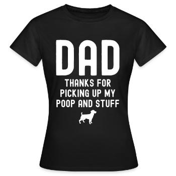Papa Merci d’avoir ramassé mes excréments - T-shirt Femme - noir - Devant - AI Model Female 172 dark (172cm)