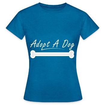 Adopt a dog - Women's T-Shirt - antique blue sapphire heather - Front - AI Model Female 172 dark (172cm)