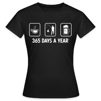 365 jours par an - bière - pêche - - T-shirt Femme - noir - Devant - AI Model Female 172 dark (172cm)