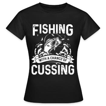 Pêcher avec une chance de jurer - T-shirt Femme - noir - Devant - AI Model Female 172 dark (172cm)