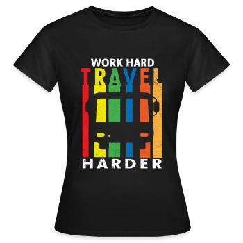 Voyage, Voyage, Vacances, Vacances, Voyage - T-shirt Femme - noir - Devant - AI Model Female 172 dark (172cm)