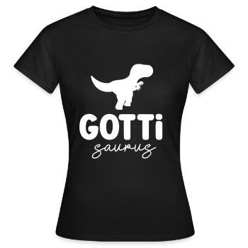 Gotti Saurus Gotti Schweiz Patentante - Frauen T-Shirt - Schwarz - Vorne - AI Model Female 172 dark (172cm)