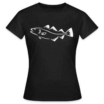 Dorsch - Fisch - Frauen T-Shirt - Schwarz - Vorne - AI Model Female 172 dark (172cm)