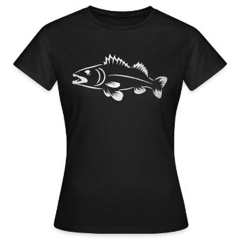 Zander Zeichnung - Frauen T-Shirt - Schwarz - Vorne - AI Model Female 172 dark (172cm)