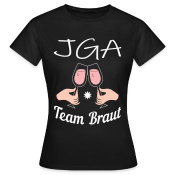 JGA Team Braut - Frauen T-Shirt - Schwarz - Vorne - AI Model Female 172 dark (172cm)