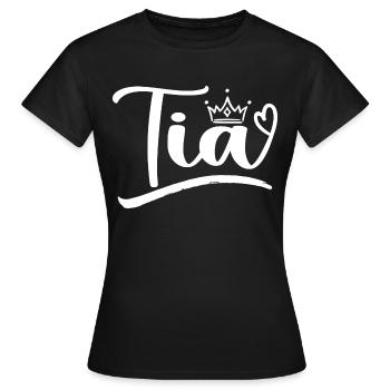 Best Tia Ever Aunt Leopard Print Mothers Day Tia - Women's T-Shirt - black - Front - AI Model Female 172 dark (172cm)
