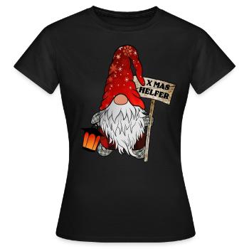 Helper Gnome Christmas Gnome - Women's T-Shirt - black - Front - AI Model Female 172 dark (172cm)