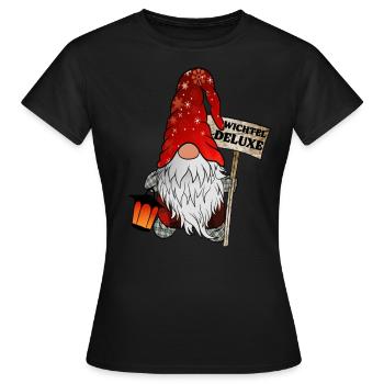 Wichtel Deluxe – Der exklusive Weihnachtsgnom - Frauen T-Shirt - Schwarz - Vorne - AI Model Female 172 dark (172cm)