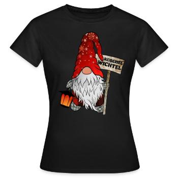 Kuschel Wichtel Weihnachts Gnom - Frauen T-Shirt - Schwarz - Vorne - AI Model Female 172 dark (172cm)